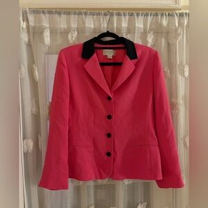 Vintage pink blazer with black collar detail